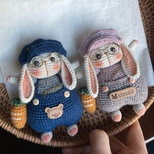 Original Handcrafted High-Detail Bunny - "Grandma Bunny" with Beret